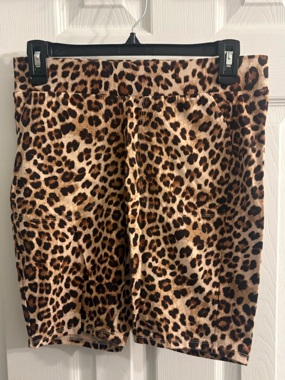 Torrid Leopard Print Bike Shorts  with Pockets in Brown and Black